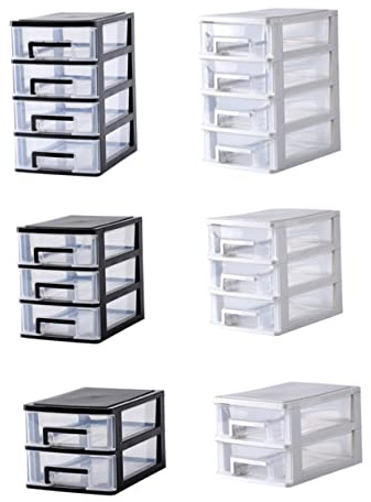 GALPADA Schubladen Aufbewahrungsbox Aus Kunststoff Mittlere Größe Mit Transparenter Schublade Organizer Für Büro Und Wohnzimmer Tragbare 2-schicht Aufbewahrungsbox Zur Kleinteilelagerung
