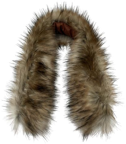 Hezhou Künstlicher Pelzschal Kunstfell Pelzkragen Winter Kapuze Pelz Dekor Classic Kapuzenfell Fauxpelzkragen Abnehmbare Kunstfell Luxus Winter Warmer Fauxpelzkragen für Jacken Wintermantel Kapuze (A)