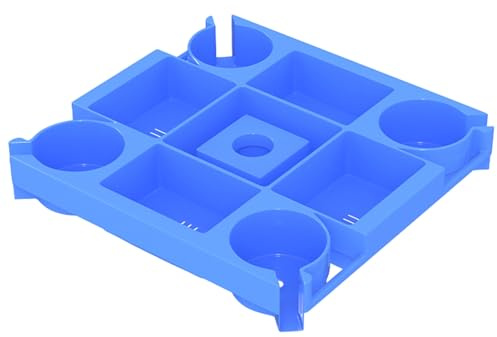 Whnbuij Beach Umbrella Table Tray - 13 Inch Outdoor Beach Umbrella Table for Paragus with 4 Cup Cup, Snack Compartments, Glasses Holes