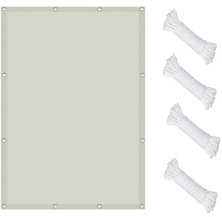 Sonnensegel 150 x 300 cm Sonnenschutz Wetterbeständig UV Schutz Segeltuch im Viele Größe Und Farben für Außenbereiche Wie Garten Und Balkone, Terrasse, cremefarben