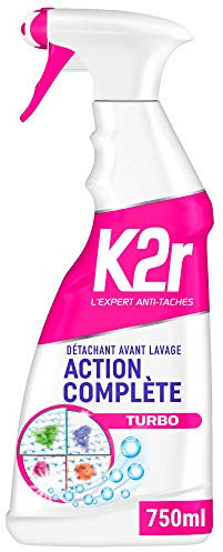 K2r Action Complète Turbo – Détachant avant-lavage – Pistolet (750mL) – Tous types de taches herbes, maquillage, transpiration