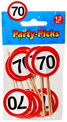 Party Picks Mini Schild Stecker 70 Geburtstagsdeko Sticker Spieße