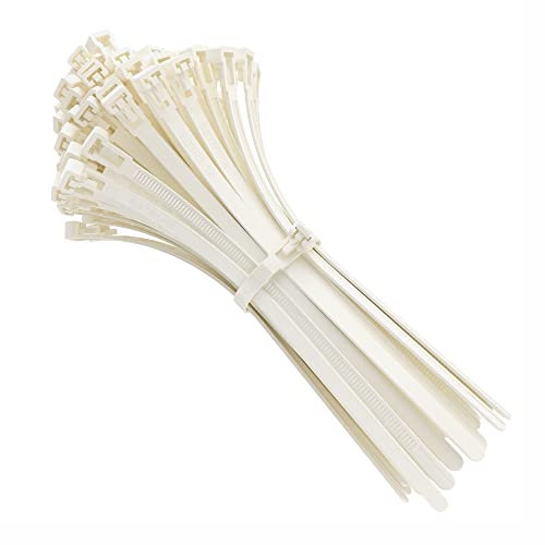 intervisio Kabelbinder Wiederverschließbar, 150mm x 7,6mm, weiß - neutral - natural, 100 Stück, Wiederlösbar, Wiederverwendbar