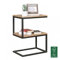 Wohnling Beistelltisch AKOLA S-Form Massiv-Holz Akazie/Metall 45 x 60 x 30 cm, Design Wohnzimmertisch Landhaus-Stil, Anstelltisch Ablagetisch eckig