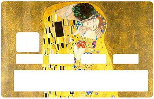 Der Kuss, Gustav Klimt - Kreditkarten Aufkleber – Passgenaue Aufkleber – Differenzieren und dekorieren Sie Ihre Bankkarte nach Ihren Wünschen !!