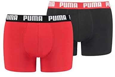 Puma Herren Boxer Short Boxershort 10er Pack Größe S - XXL Red/Black NEU, Größe:XL