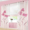 SIMPVALE 2 Pezzi Tende Della Soggiorno a Garofano Stampato Floreale Manuale Trattamento Delle Finestre per Sala, larghezza 150 cm, Rosa, Altezza 260cm