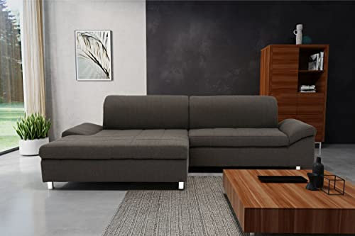 DOMO. collection Ecksofa Mika, Sofa in L-Form, Eckcouch, Polsterecke 260 x 178 x 80 cm (BxTxH), anthrazit