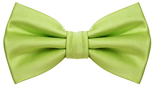 MASADA Herren Fliege Pistaziengrün Seidenlook, stufenlos verstellbar, handgefertigt, Hakenverschluss - 12 x 6 cm 100% Polyester