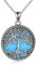 YAFEINI Baum des Lebens Halskette Sterling Silber Blaues Türkis Baum des Lebens Anhänger Halskette Schmuck für Damen Geschenk