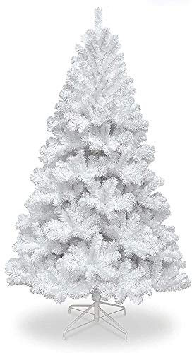 MHGLOVES Weihnachtsbaum Künstlich 120 cm, Weiß Tannenbaum Christbaum Tanne Tannenbaum Künstlich, Inkl Metall Christbaum-Ständer, Weihnachtsdeko Für Drinnen Und Draußen