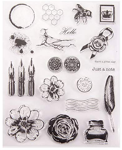 Arrietty Vintage-Stil-Tintenmarkierungen, Wabenblumenstifte, Just a Note, transparente Stempel für Kartengestaltung, Dekoration und Bastelarbeiten