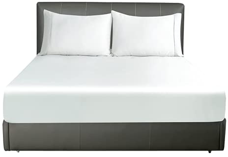 800 Thread Count 100% Pure 5 Star Hotel Quality Bedding Egyptian Cotton Luxurious Fitted Bedsheet Stretches Up To 40cm/16 inches Deep (White, Super King: 183x203cm + 40cm Deep)