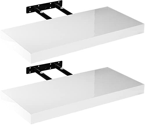 STILISTA Wandregal Volato, 2er Set, freischwebend, Farb- & Größenwahl, 60 cm Arktisweiß