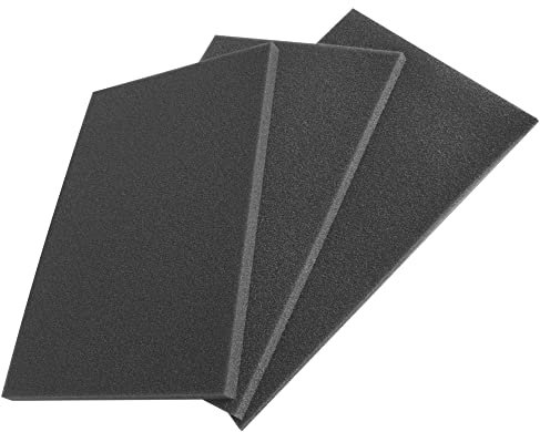 cyclingcolors Tappetino universale per filtro dell'aria in schiuma, 300 x 210 mm, inserto per filtro in schiuma per auto, moto, moped e mofa tosaerba, set da 3