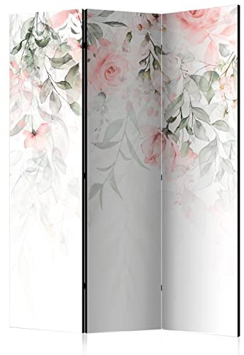 murando Akusticher Raumteiler Blätter Foto Paravent 135x172 cm beidseitig auf Vlies-Leinwand Bedruckt Akustikschaum Trennwand Spanische Wand Sichtschutz Home Office Rose Natur Pflanzen b-A-0697-z-b