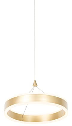 Qazqa - Design Hängelampe I Pendellampe I Pendelleuchte Messing 30 cm inkl. LED 3-stufig dimmbar - Lyani Dimmer I Dimmbar I Wohnzimmer I Schlafzimmer - Aluminium Rund - I LED