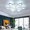 GreeLustr LED Deckenleuchte mit Fernbedienung, weiß Acryl Metallrahmen Deckenlampe Modernes Kronleuchter Lackierte Wohnzimmer Dimmbar LED-Licht Design für Schlafzimmer(6 flammige dimmbar)