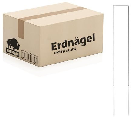 BigDean 100x Erdanker verzinkt 15 x 3 cm Bodenanker Erdnägel Vlies Haken Heringe Befestigungsanker für Gartenvlies Unkrautvlies Kunstrasen Pavillon