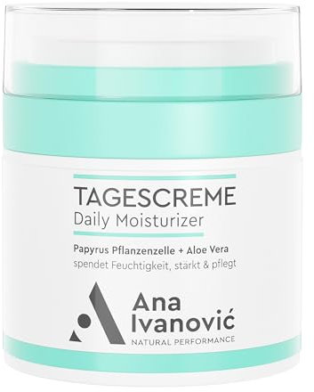 Ana Ivanović Natural Performance Tagescreme - vegane feuchtigkeitsspendende Tagescreme mit 98% natürlichen Inhaltsstoffen, stärkt & pflegt, nachfüllbare Verpackung, alle Hauttypen, 50 ml