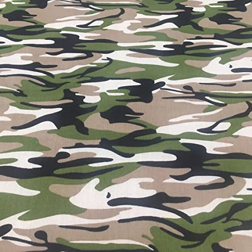 Armee-Stoff, Camouflage-Muster, 114 cm breit, Meterware, Grün