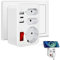HANYEAL USB Steckdose,Steckdosenadapter mit 2 USB(3A), 1 USB C(3A) und Schuko Stecker,Mehrfachsteckdose mit Schalter 6-in-1, Stecker mit Kindersicherung Weiß, 4000W Doppelstecker für Steckdose