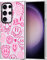 MOSNOVO Coque pour Samsung Galaxy S23 Ultra - Housse Fine Transparente Antichoc en TPU + PC [Protection Contre Les Chutes de 2 m/Anti-Pelage] - Sourires Roses Dégoulinants