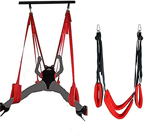 SmartRing Columpio Rojo Giratorio de 360 ° en Dos Pisos, Parque de Atracciones de decoración de jardín, Columpio en la Puerta, Juego de Dos Jugadores