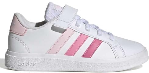 adidas Grand Court Elastic Lace And Top Strap Shoes, Scarpe da Tennis, Clear Pink/Bliss Pink/Pink Fusion, 38 EU