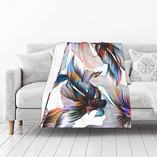 IUBBKI Verdicken Anti-Pilling Flanelldecke Fischdecke Ultraweiche Mikro-Fleecedecke Super Weiche Warme Decke Decke für Wohnzimmer Dekoration