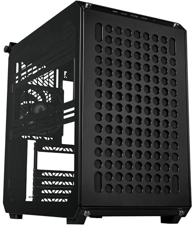 Cooler Master QUBE 500 Flatpack Black Small High Airflow Mid-Tower ATX anpassbares Gaming-PC-Gehäuse, gehärtetes Glas, vertikale GPU-Halterung, USB-C, Tragegriff, Gem Mini (Q500-KGNN-S00)