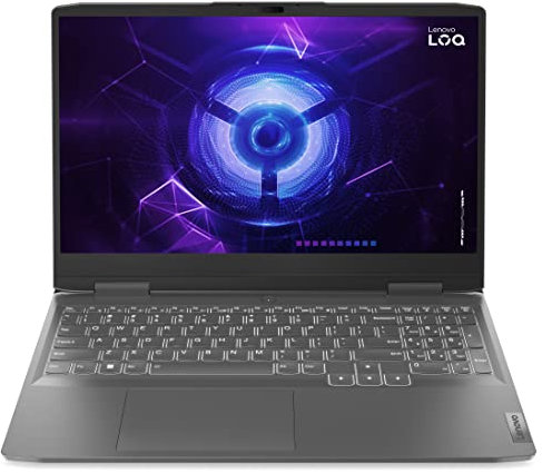 Lenovo LOQ 15IRH8 - Ordinateur Portable Gaming 15.6'' FHD 144Hz (Intel Core i5-12450H, RAM 16Go, SSD 512Go, NVIDIA GeForce RTX 4050-6GB, Windows 11 Home) Clavier AZERTY Français - Gris Foncé