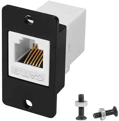 QIANRENON Adaptateur de Ligne Téléphonique Rectangulaire CAT3 RJ12 6P6C Femelle vers Femelle à Montage Fixe Connecteur pour Modem Communication Vocale