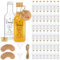 Fayavoo 50 pack Mini Bottles, Reusable 50ml Plastic Bottles with Gold Screw Caps, Liquid Funnel for Weddings, Parties