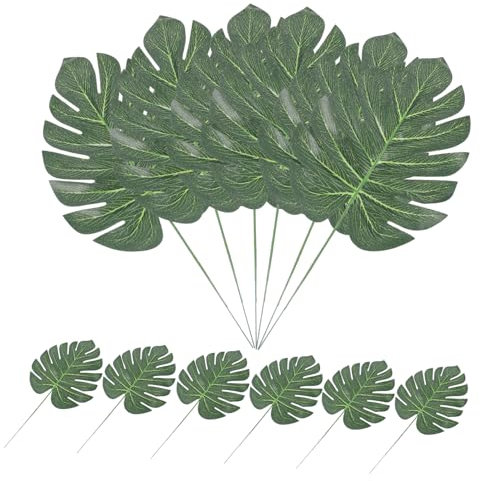 Warmhm 36stücke Künstliche Monstera Dekorative Tropenblätter Für Hochzeits Und Party-Dekoration Für Vasen Tischarrangements Und Hawaiianisches