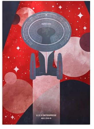 Displate Offiziell Star Trek MetallPoster Magnetische Befestigung Inklusive Lizenziert Bilder Hochwertiges Poster Ships Minimalistic NCC-1701-D USS Enterprise Poster 45 cm x 32 cm