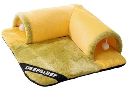 kowaku Kreatives Haustier-Katzen-Tunnel-Bett-Versteck, leichtes Übungsspielzentrum, für kleine Tiere, draußen, drinnen, Kätzchen, Grün