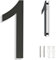 Ywonoby numéros de maison - grands numéros de maison en acier inoxydable brossé, numéros de porte, plaque adresse - moderne flottant noir RAL 7016 numéros de maison-8 pouces 203mm hauteur-numéro 1