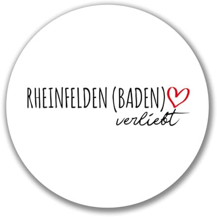 Huuraa Aufkleber Rheinfelden Baden verliebt Sticker Größe 10cm mit Namen deiner Lieblingsstadt in Baden-Württemberg Geschenk Idee für Freunde und Familie