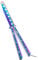 Ideal Swan 1 Pcs Butterfly Knife with Unsharpened Blade, Martial Arts Trainer Bailisong Knife Sword, Folding Butterfly Finger Knife Trainer, Titanium Butterfly Knife for Practicing (Rainbow Colored)