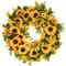 Summer Wreaths for Front Door Yellow Sunflower Green Leaves Garland Artificial Flower Wreath for Front Door 40cm