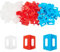 Fliesen-Nivelliersystem, wiederverwendbar, 3 Seiten, Kreuzform, T-Form, Keramik-Boden-Wand-Werkzeuge, Kreuz, Keramikfliesenspalt (weiß, 1 mm, rot, 2 mm, blau, 3 mm), 150 Stück