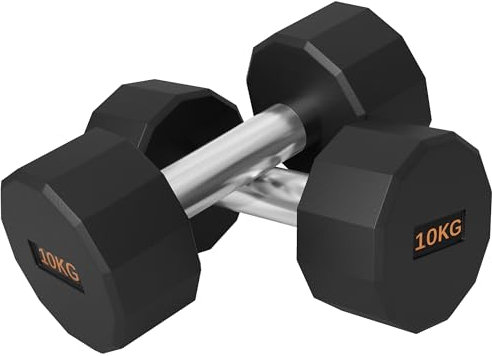 SPORTNOW Dumbbells Set, Hand Weights Pair with 12-Sided Shape and Non-Slip Grip for Men Women Home Gym Workout, 2 x 10kg