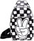 Disney Umhängetasche aus veganem Leder, Mickey Mouse Peace Fingers Applikation, kariert, 17,8 x 35,6 cm, Schwarz / Weiß, Schwarz, 7 x 14, Disney-Tasche, Schlinge, Disney Mickey Mouse Peace Fingers