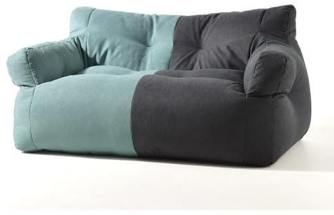 JNTFNE Sitzsack, Stuhl, Doppelsofa, faules Sofa, Freizeit, Schlafzimmer, Wohnzimmer, Balkon, modern, einfach (ohne Füllstoffe) (Farbe: Grün und Schwarz)