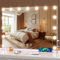 halumao Schminkspiegel mit Beleuchtung, 58 x 48 cm Hollywood schminktisch Spiegel mit 15 Lampen, 3 Modi Tischspiegel mit Touch-Schalter USB-Ladeanschluss