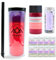 Bubble Tea Starter Kit, 8 Servings, Reusable Boba Cup, Strawberry Tea Concentrate, Lychee Popping Boba, Butterfly Blue Tea