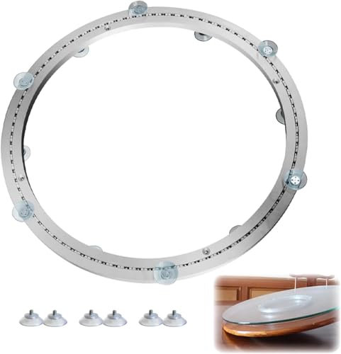 Plateau tournant for écran TV en aluminium, roulements à billes avec bande de silencieux en PE et ventouse, installation facile, grande base rotative à 360 °(32 inches (800mm))