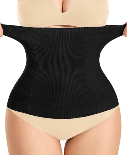 YERKOAD Waist Trainer for Women Corset Shapewear Tummy Control Faja Body Shaper Seamless Waist Cincher Postpartum Belly Band(Small, Black)