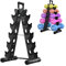 KingMile 5 Tier Dumbbell Rack Stand Only, A-Frame Design Weight Rack with Handle, Weights Metal Strength Training Dumbbells Storage Rack for Home Gym Space Saver (Dumbells not Included)